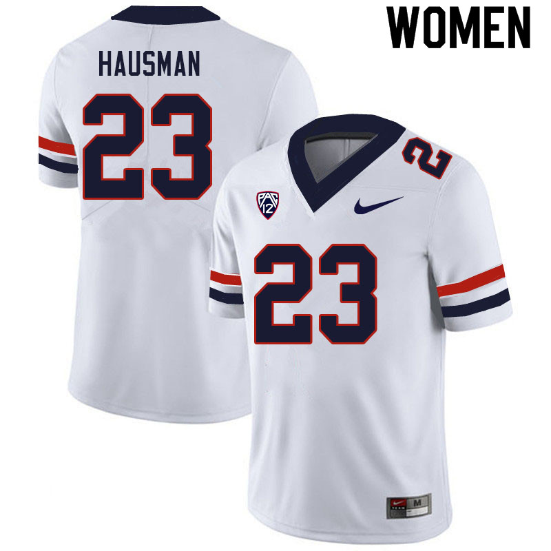 Women #23 Malik Hausman Arizona Wildcats College Football Jerseys Sale-White - Click Image to Close